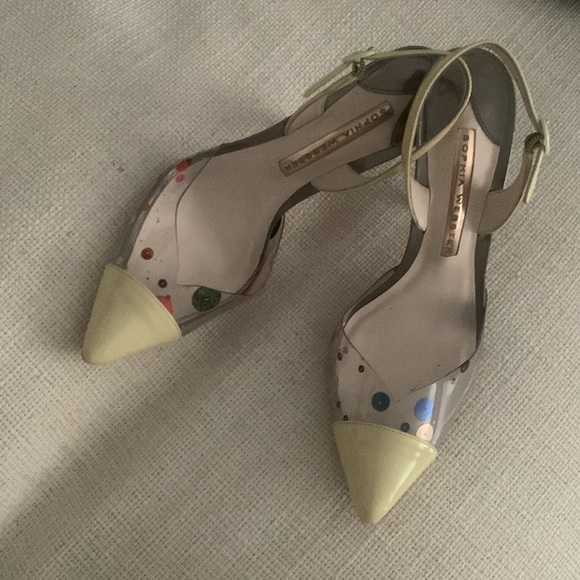 SOPHIA WEBSTER PVC Glitter Printed Slingback Pointed Toe Pumps - 6 - NWT! - Picture 6 of 7